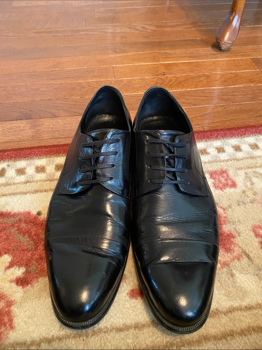 Kenneth Cole New York Black Leather Lace-Up Oxfords